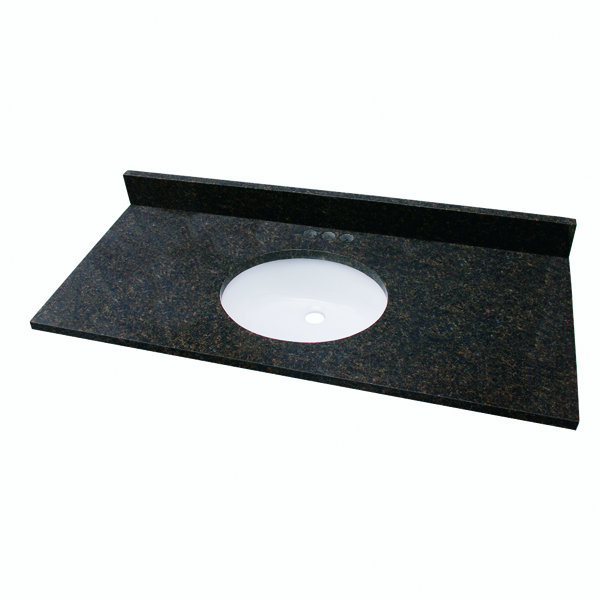 3S Stone 49'' Granite Single Bathroom Vanity Top with Sink & Reviews